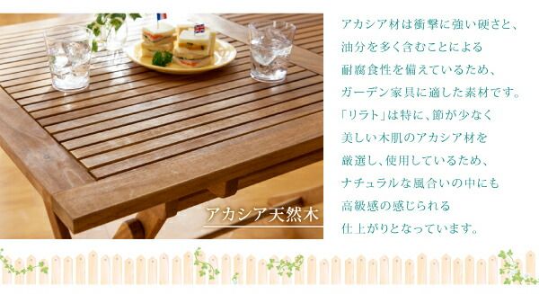 スーパSALE10倍＆4時間限定10％OFF ガーデンファニチャーダイニングセット アカシア天然木 折りたたみ式ナチュラルガーデンファニチャー 4人 5点セット(テーブル+チェア4脚) チェア肘付き W120