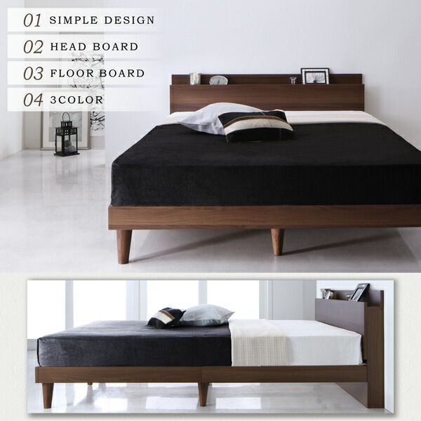 スーパSALE10倍＆4時間限定10％OFF 棚・コンセント付きデザインすのこベッド プレミアムポケットコイルマットレス付き シングル