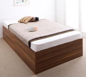 スーパSALE10倍＆4時間限定10％OFF 大容量収納庫付きベッド 薄型スタンダードボンネルコイルマットレス付き 浅型 ホコリよけ床板 シングル