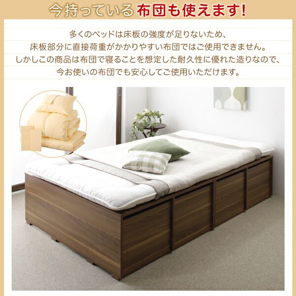 スーパSALE10倍＆4時間限定10％OFF ベッド 収納付きベッド フィッツ マットレス付き 収納 収納付 収納ベッド 大容量 収納ボックス 引き出し 布団 敷き布団 おしゃれ 薄型プレミアムボンネルコイルマットレス付 引き出しなし ハイタイプ シングル