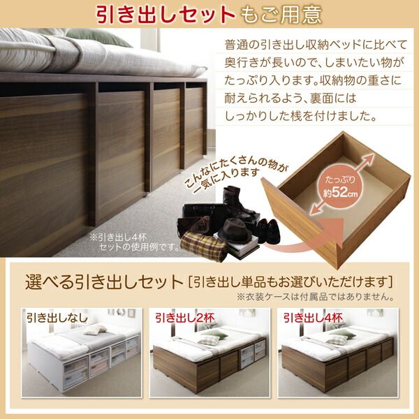 スーパSALE10倍＆4時間限定10％OFF ベッド 収納付きベッド フィッツ フレームのみ 収納 収納付 収納ベッド 大容量 収納ボックス 引き出し 布団 敷き布団 おしゃれ ベッドフレームのみ 引出し2杯 ロータイプ シングル