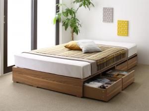 スーパSALE10倍＆4時間限定10％OFF ベッド 収納付きベッド フィッツ マットレス付き 収納 収納付 収納ベッド 大容量 収納ボックス 引き出し 布団 敷き布団 おしゃれ 薄型スタンダードボンネルコイルマットレス付 引出し4杯 ロータイプ シングル
