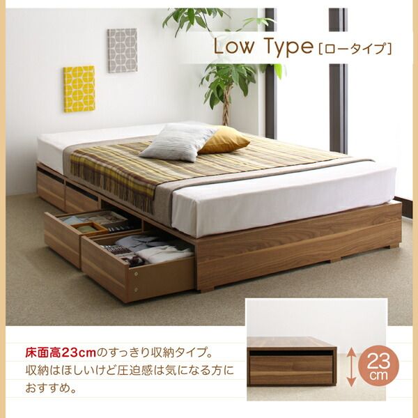 ベッド 収納付きベッド フィッツ マットレス付き 収納 収納付 収納ベッド 大容量 収納ボックス 引き出し 布団 敷き布団 おしゃれ 薄型プレミアムポケットコイルマットレス付 引出し2杯 ロータイプ シングル