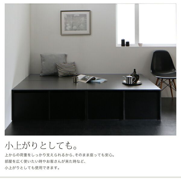 衣装ケースも入る大容量デザイン収納ベッド 薄型プレミアムポケットコイルマットレス付き 引出し2杯 シングル