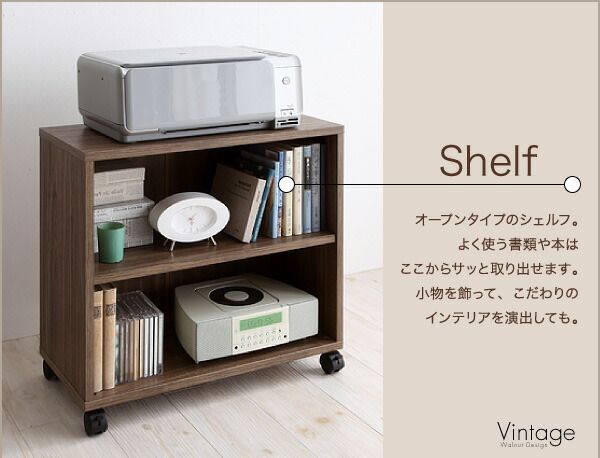 スーパSALE10倍＆4時間限定10％OFF デスク 机 120 ワゴン シェルフ セット テレワーク 在宅 リモート 在宅ワーク コンパクト 省スペース パソコンデスク PCデスク 作業台 木製 ウォールナット