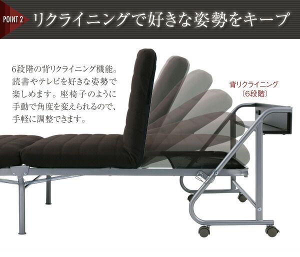 スーパSALE10倍＆4時間限定10％OFF 宮付きリクライニング折りたたみベッド シングル