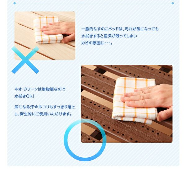 スーパSALE10倍＆4時間限定10％OFF 折りたたみ式抗菌樹脂すのこベッド シングル