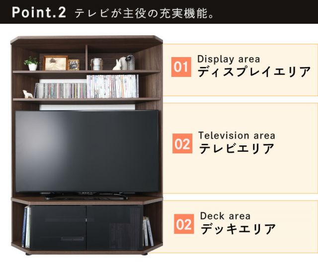 スーパSALE10倍＆4時間限定10％OFF テレビボード テレビ台 TV台 ハイタイプ コーナー 50型 50インチ 大型テレビ 収納 収納付き 棚 引き出し AVラック ディスプレイ ウォールナット   高級感 キャスター