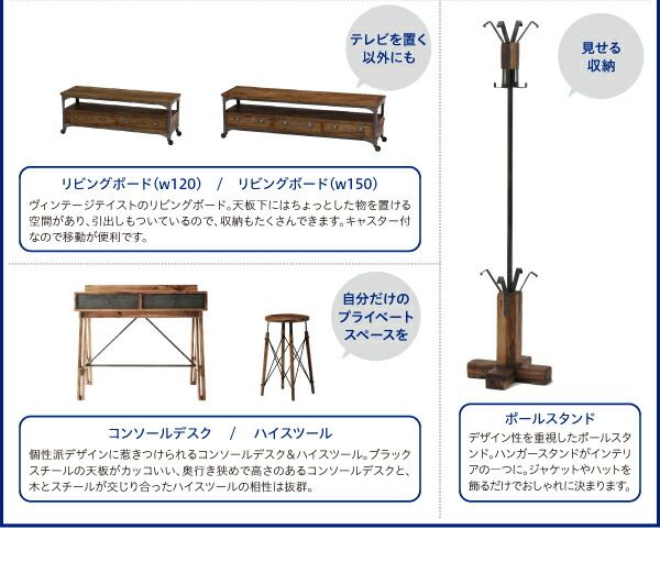 スーパSALE10倍＆4時間限定10％OFF テイストファニチャー（収納シリーズ） 西海岸テイストヴィンテージデザインリビング家具シリーズ リビングボード 幅150