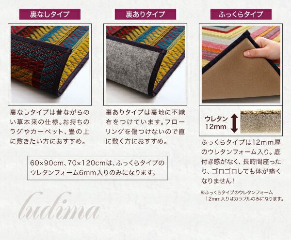スーパSALE10倍＆4時間限定10％OFF 自然素材ラグ 純国産ラインデザインい草ラグ 裏地あり 191×250cm
