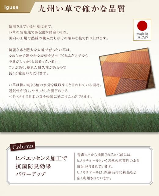 スーパSALE10倍＆4時間限定10％OFF 自然素材ラグ 純国産ブロックデザインい草ラグ ふっくら 12mm 191×250cm