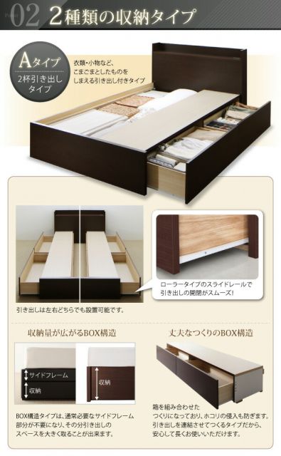 スーパSALE10倍＆4時間限定10％OFF お客様組立 連結 棚・コンセント付すのこ収納ベッド スタンダードボンネルコイルマットレス付き Aタイプ シングル