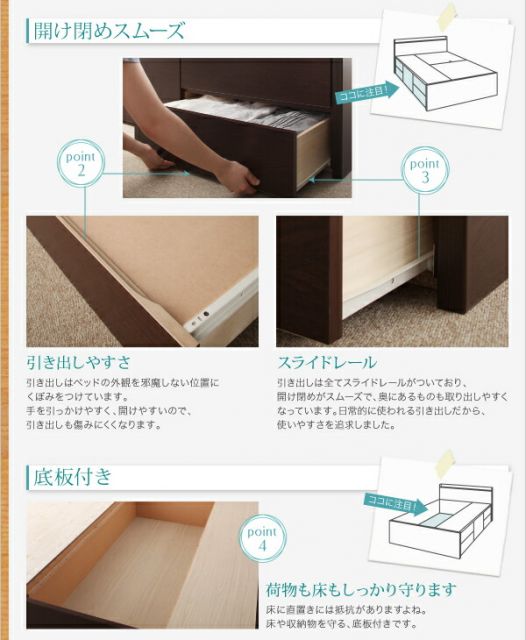 スーパSALE10倍＆4時間限定10％OFF ベッド 収納付きベッド セミダブルベッド マットレス付き 収納 収納付 収納ベッド 大容量 収納ボックス 布団 敷き布団 おしゃれ 収納家具 頑丈 お客様組立 マルチラススーパースプリングマットレス付 セミダブル