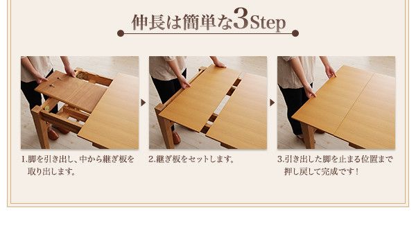 スーパSALE10倍＆4時間限定10％OFF ダイニングテーブル 三段階伸縮式 シェルフ付きダイニングシリーズ ダイニングテーブル単品 W120-180