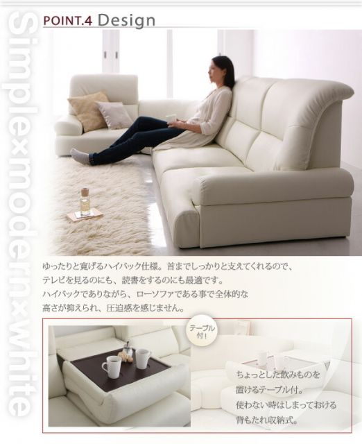 スーパSALE10倍＆4時間限定10％OFF フロアソファ ハイバックフロアコーナーソファ WHITE ホワイト 5点セット 1P×4+コーナー