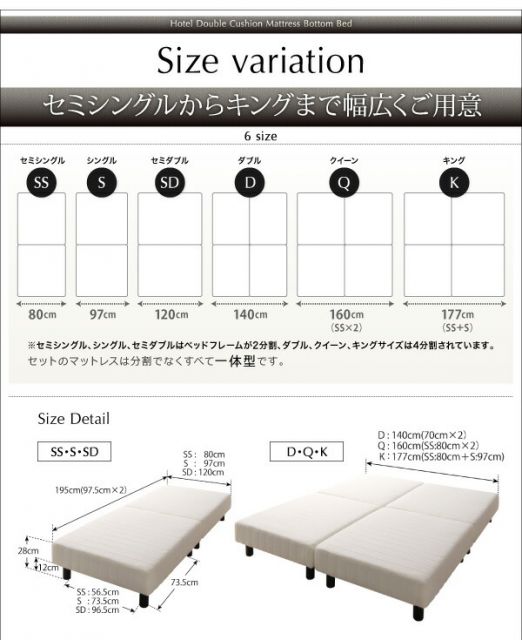スーパSALE10倍＆4時間限定10％OFF 搬入・組立・簡単 寝心地が選べる ホテルダブルクッション 脚付きマットレスボトムベッド プレミアムボンネルコイルマットレス付き セミダブル