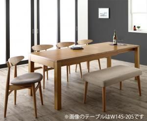 スーパSALE10倍＆4時間限定10％OFF 最大205cm 3段階伸縮 ワイドサイズデザイン ダイニング 6人 6点セット(テーブル+チェア4脚+ベンチ1脚) W120-180