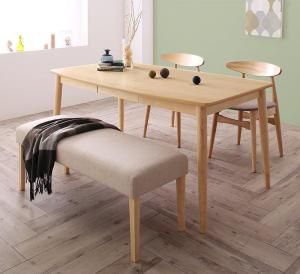 スーパSALE10倍＆4時間限定10％OFF ダイニングセット（テーブル&ベンチ チェア） 北欧スタイル ダイニング 4人 4点セット(テーブル+チェア2脚+ベンチ1脚) W150