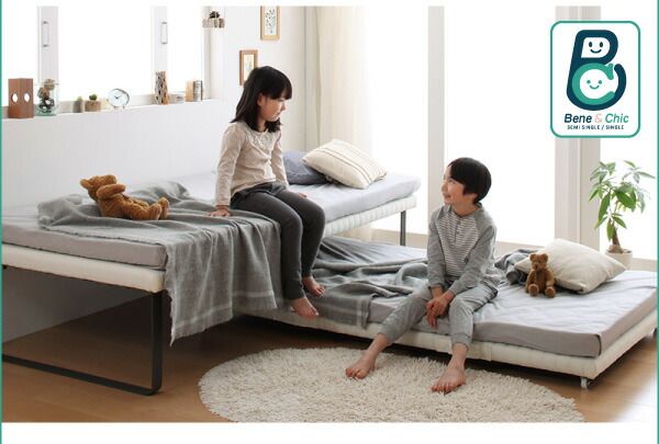 スーパSALE10倍＆4時間限定10％OFF 親子ベッド 薄型軽量ボンネルコイルマットレス付き 上下段セット シングル