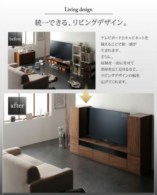 スーパSALE10倍＆4時間限定10％OFF キャビネットが選べるテレビボードシリーズ 3点セット(テレビボード+キャビネット×2) ガラス扉 幅140