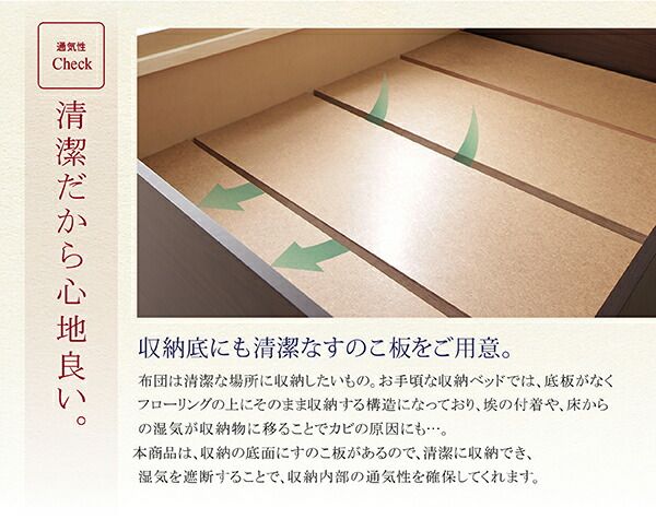 スーパSALE10倍＆4時間限定10％OFF 畳ベッド 畳 ベッド たたみベッド ベッド下収納 布団収納 国産 日本製 大容量 収納ベッド クッション畳 ダブル 42cm