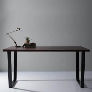 スーパSALE10倍＆4時間限定10％OFF 天然木天板 スチール脚 モダンデザインテーブル  ブラウン V字脚 W150