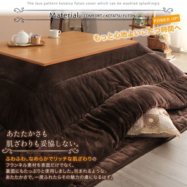 スーパSALE10倍＆4時間限定10％OFF こたつ布団セット お得なセットが選べる防ダニこたつ布団 掛布団&敷布団2点セット(カバーは別売) 5尺長方形(90×150cm)天板対応