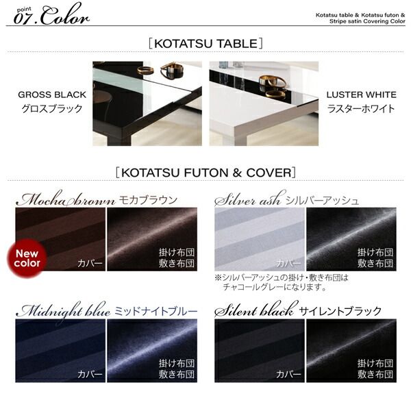 スーパSALE10倍＆4時間限定10％OFF こたつ布団セット アーバンモダンデザインこたつ こたつ4点セット(テーブル＋掛・敷布団＋布団カバー) 鏡面仕上 5尺長方形(80×150cm)