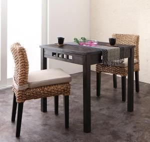 スーパSALE10倍＆4時間限定10％OFF ダイニングセット アジアンモダンダイニングセット 2人 3点セット(テーブル+チェア2脚) W76