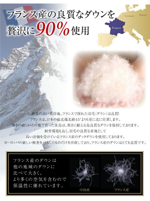 スーパSALE10倍＆4時間限定10％OFF MITAS寝具SELECT 日本製 防カビ消臭 エクセルゴールドラベル洗えるフランス産ダックダウン90％羽毛掛布団   キング