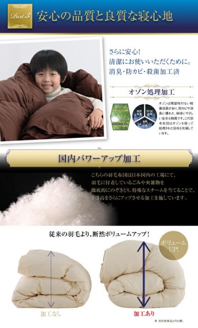 スーパSALE10倍＆4時間限定10％OFF MITAS寝具SELECT 日本製 防カビ消臭 エクセルゴールドラベル洗えるフランス産ダックダウン90％羽毛掛布団   キング