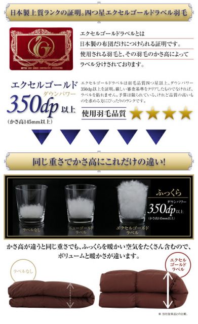 スーパSALE10倍＆4時間限定10％OFF MITAS寝具SELECT 羽毛布団 日本製 防カビ消臭 エクセルゴールドラベル洗えるフランス産ダックダウン90％10点セット ベッドタイプ キング10点セット