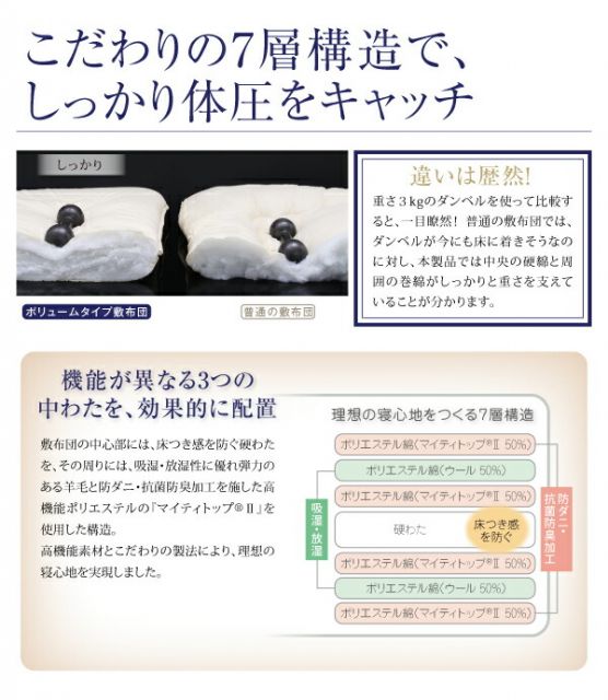 スーパSALE10倍＆4時間限定10％OFF MITAS寝具SELECT 極厚布団 フランス産ダックダウンエクセルゴールド洗える羽毛布団8点セット プレミアム敷布団タイプ 硬わた入り極厚ボリュームタイプ セミダブル8点セット