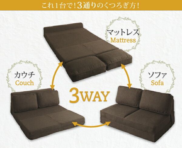 スーパSALE10倍＆4時間限定10％OFF 腰をしっかり支える スペース活用3WAYコンパクトフロアソファベッド   幅120cm