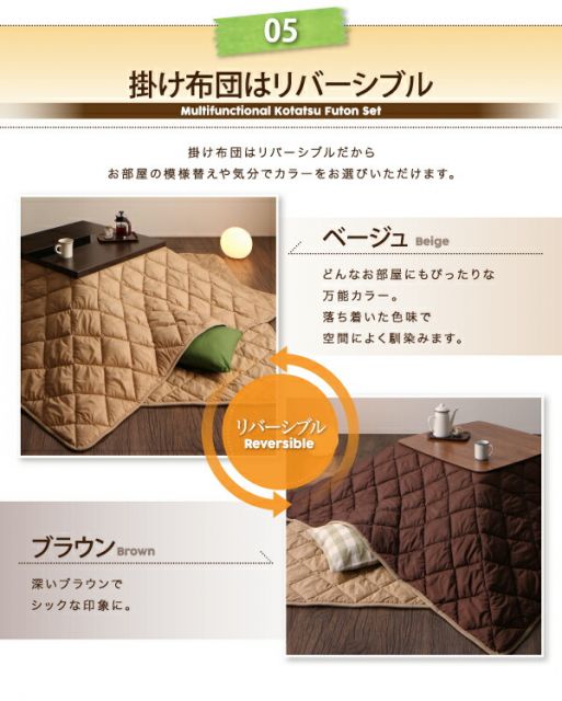 スーパSALE10倍＆4時間限定10％OFF こたつ布団セット 洗える ホコリが付きにくい多機能こたつ布団 掛布団&敷布団2点セット 正方形(90×90cm)天板対応