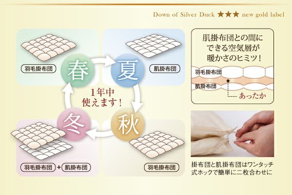 スーパSALE10倍＆4時間限定10％OFF MITAS寝具SELECT 羽毛布団 日本製防カビ消臭 ダックダウン ニューゴールドラベル 羽毛布団8点セット ベッドタイプ シングル8点セット