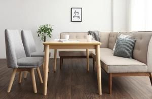 スーパSALE10倍＆4時間限定10％OFF 子供の高さに合わせた リビング学習ダイニングセット 5人 5点セット(テーブル+チェア2脚+ソファ1脚+アームソファ1脚) 左アーム W120