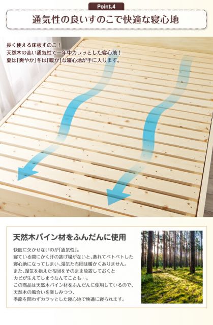 スーパSALE10倍＆4時間限定10％OFF 家族の成長に合わせて高さ調節できる頑丈すのこファミリーベッド スタンダードボンネルコイルマットレス付き ワイドK220