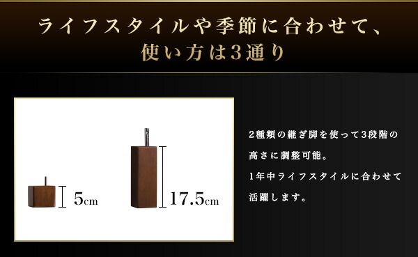 スーパSALE10倍＆4時間限定10％OFF こたつテーブル 3段階で高さが変えられる アーバンモダンデザイン高さ調整こたつテーブル 4尺長方形(80×120cm)