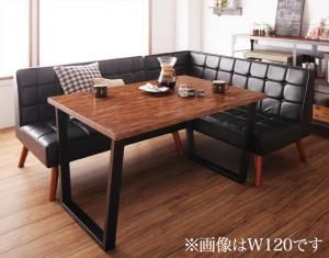 スーパSALE10倍＆4時間限定10％OFF ダイニングセット（テーブル&ソファ） 古木風 ヴィンテージ カフェスタイル リビングダイニング 3人 3点セット(テーブル+2Pソファ1脚+アームソファ1脚) 右アーム W150