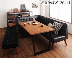 スーパSALE10倍＆4時間限定10％OFF ダイニングセット（テーブル&ソファ ベンチ） 古木風 ヴィンテージ カフェスタイル リビングダイニング 5人 4点セット(テーブル+ソファ1脚+アームソファ1脚+ベンチ1脚) 左アーム W150