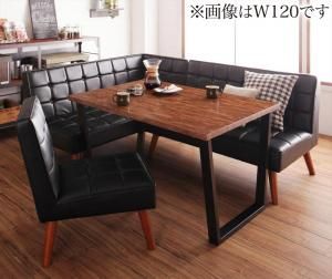 スーパSALE10倍＆4時間限定10％OFF ダイニングセット（テーブル&ソファ チェア） 古木風 ヴィンテージ カフェスタイル リビングダイニング 4人 4点セット(テーブル+ソファ1脚+アームソファ1脚+チェア1脚) 左アーム W150