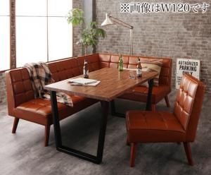 スーパSALE10倍＆4時間限定10％OFF ダイニングセット（テーブル&ソファ チェア） 古木風 ヴィンテージ アメリカンスタイル リビングダイニング 4人 4点セット(テーブル+ソファ1脚+アームソファ1脚+チェア1脚) 右アーム W150