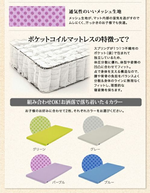 スーパSALE10倍＆4時間限定10％OFF MITAS寝具SELECT モダンデザイン・棚・コンセント付きアカシア材二段ベッド 専用別売品(2段ベッド用パッド＆シーツ2点セット) 1個 シングル