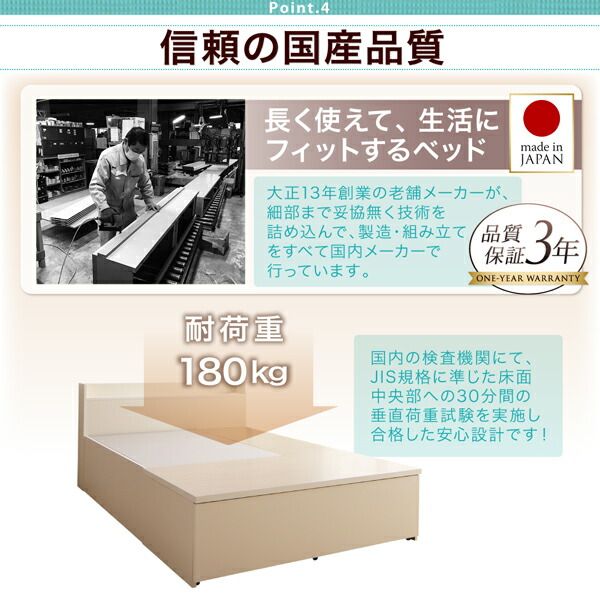 スーパSALE10倍＆4時間限定10％OFF お客様組立 国産 ワイド深型引き出しチェストベッド 棚・コンセント付 マルチラススーパースプリングマットレス付き シングル