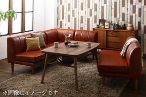 スーパSALE10倍＆4時間限定10％OFF ダイニングセット ソファ こたつ 高さ調節 棚付 ヴィンテージ 合皮 PVC レザー おしゃれ 4人 5点セット(テーブル+2Pソファ2脚+1Pソファ1脚+コーナーソファ1脚) 幅120