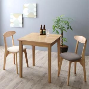 スーパSALE10倍＆4時間限定10％OFF 北欧テイスト ダイニング 3点セット(テーブル+チェア2脚) ナチュラル W68