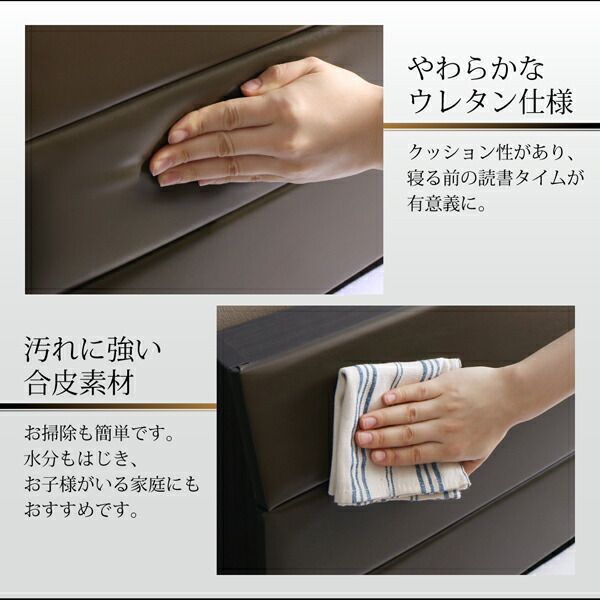 スーパSALE10倍＆4時間限定10％OFF 棚・コンセント付きレザーすのこベッド ポケットコイルマットレス付き ダブル