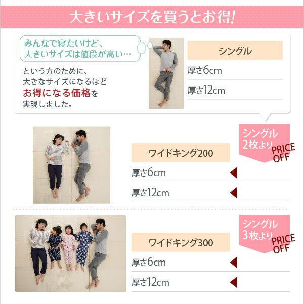スーパSALE10倍＆4時間限定10％OFF MITAS寝具SELECT マットレス 三つ折り コンパクト 収納 ファミリー 子供 日本製 川の字 ゆったり 6サイズ 大きい 折り畳み 折りたたみ 厚さが選べる シングル 厚さ12cm