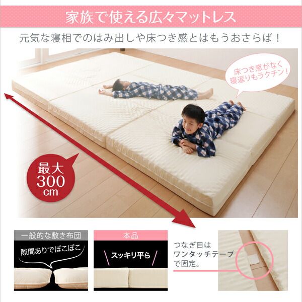 スーパSALE10倍＆4時間限定10％OFF MITAS寝具SELECT マットレス 三つ折り コンパクト 収納 ファミリー 子供 日本製 川の字 ゆったり 6サイズ 大きい 折り畳み 折りたたみ 厚さが選べる シングル 厚さ12cm